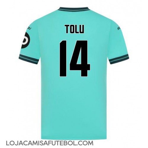 Camisa de Futebol Wolves Tolu Arokodare #14 Equipamento Secundário 2025-26 Manga Curta